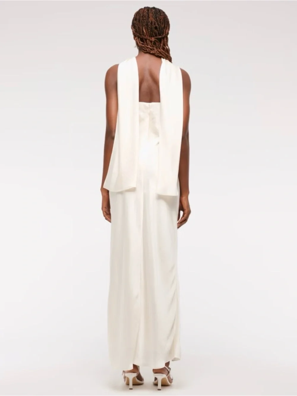 Abercrombie & Fitch Julia Slip Strapless Maxi Dress with Neck Scarf - Ivory